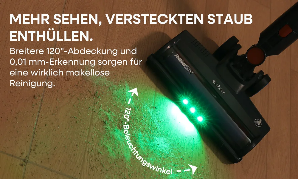 Erabros EV2 450W 55kPa Kabelloser Staubsauger Hohe Saugkraft Handstaubsauger Smart Home Reiniger Kapazität LED-Anzeige Boden Teppich – Detail 7