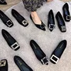 Pointed Flat Shoes for Women's Spring Summer New Shallow Cut  Suede Soft Sole Black Women's Shoes Ladies Large Size 44 3