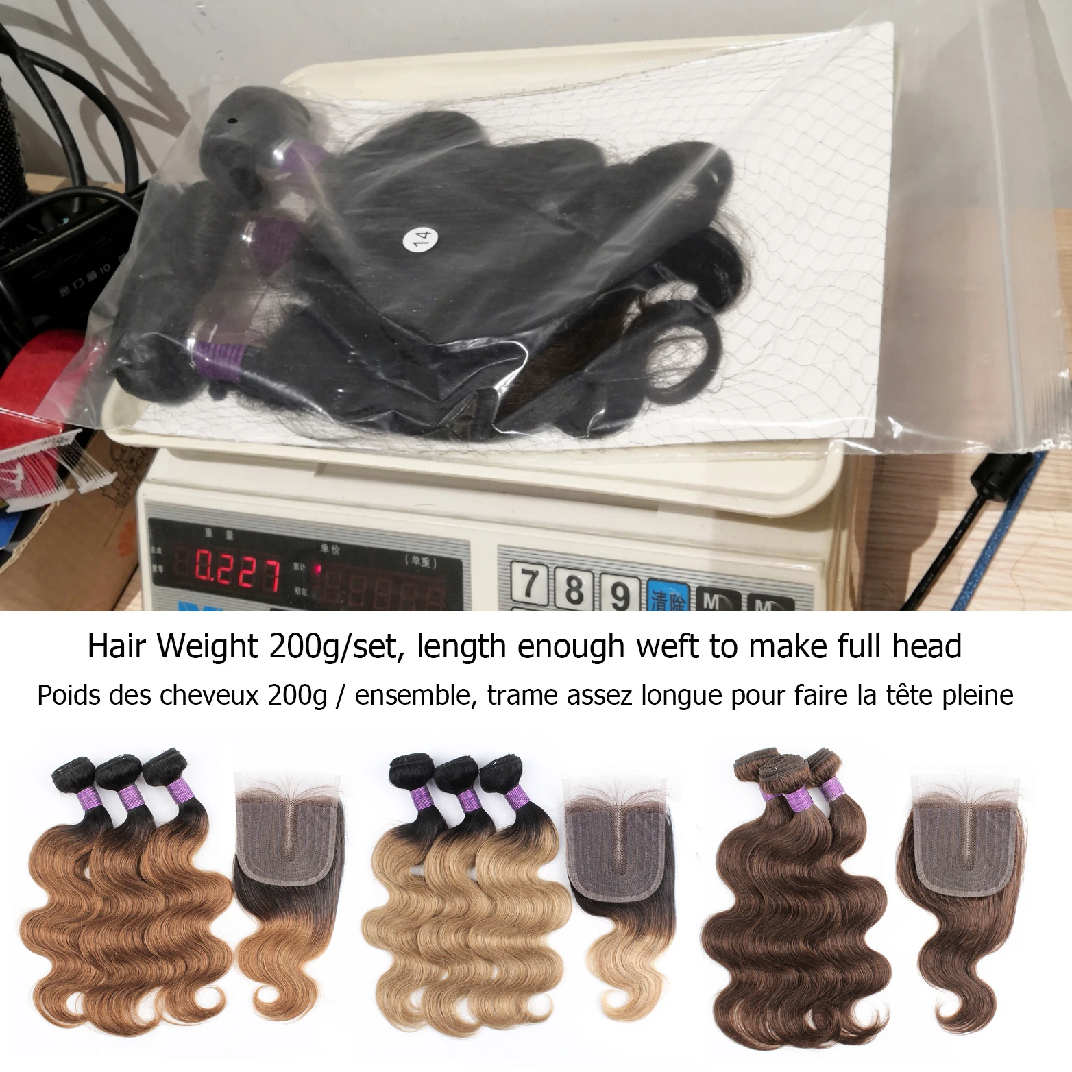 Human Hair Bundles 3 Bundles with Closure Transparent Lace Middle Part 200g/set Body Wave Ombre Honey Blonde Brown Remy Human Hair Weave Bobbi human hair bundles