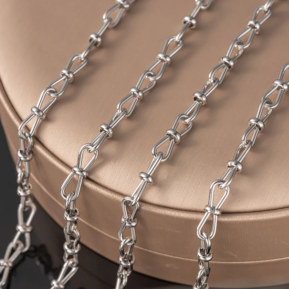 1M Edelstahl-Hohlketten-Gliederkette in Schleifenform, Punk-Stil, für DIY-Halsketten, Armbänder, Schmuckherstellung, Material, Großhandel, Zubehör – Detail 3