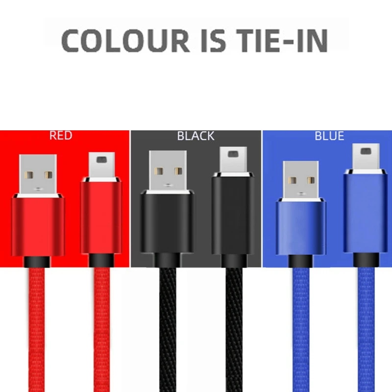USB 2.0 유형 A 미니 B 케이블 편조 충전 코드 프리미엄 USB 2.0 미니 USB 케이블 1M/39인치 길이