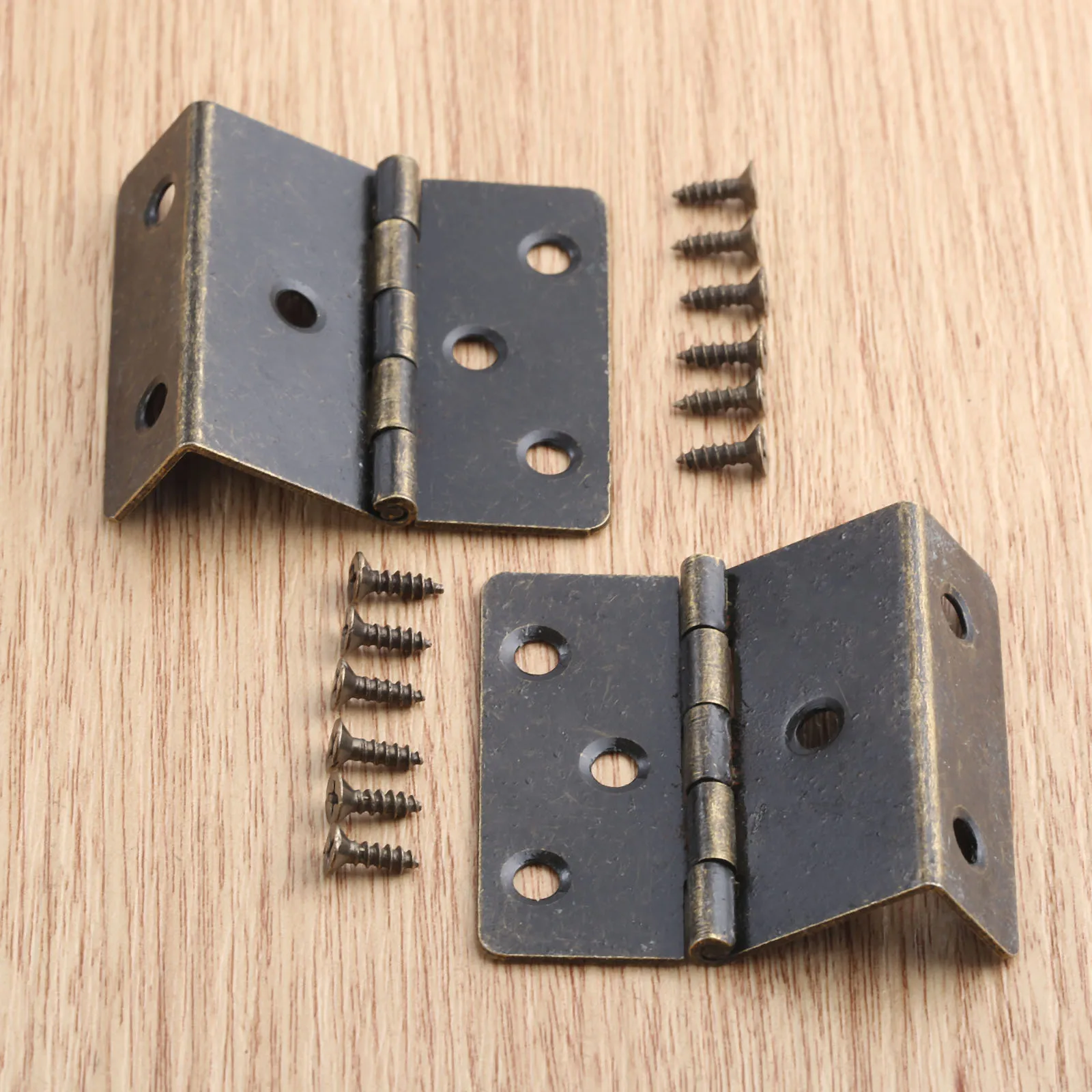 2Pcs Decorative Box Hing Screw Three Folding Hinge Hardware For Door/Cabinet/Furniture/Vintage Jewelry Chest Bronze/silver furniture hinge wooden box hinge cabinet door hinges cabinet hinges bronze butterfly hinges