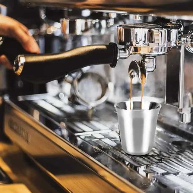 Tasses à expresso en acier inoxydable de 80ML, café, lait, eau, boisson, petit déjeuner, isolation 304, Double paroi, Texture lavable au lave-vaisselle 3