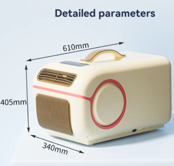 Climatiseur portable, mini déshumidificateur, unité de climatisation pour le camping, refroidisseur d'air compact pour petits espaces, climatiseur portable compact, machine de refroidissement 2-en-1 4