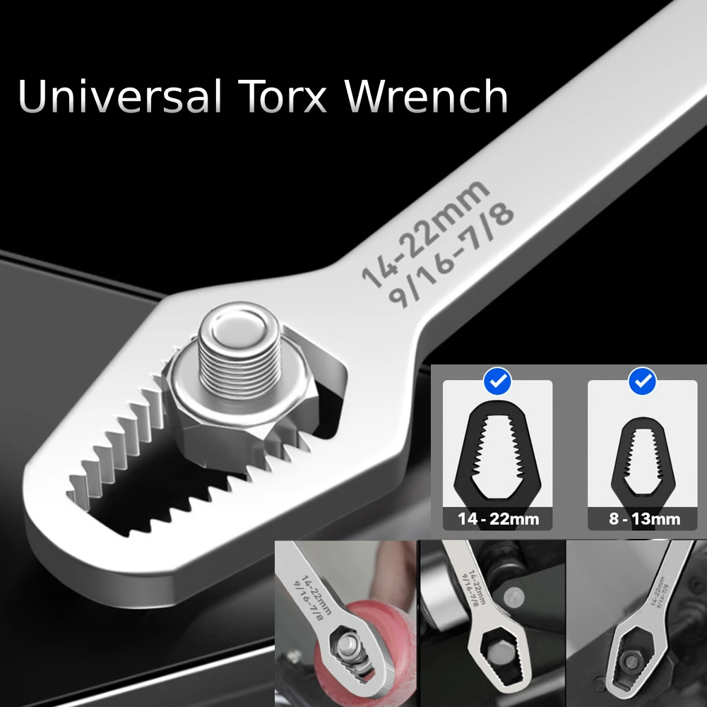 

8-22mm Universal Torx Wrench Screw Nuts Self-tightening Adjustable Board Key Ratchet Spanner Repair Wrench Factory Hand Tools