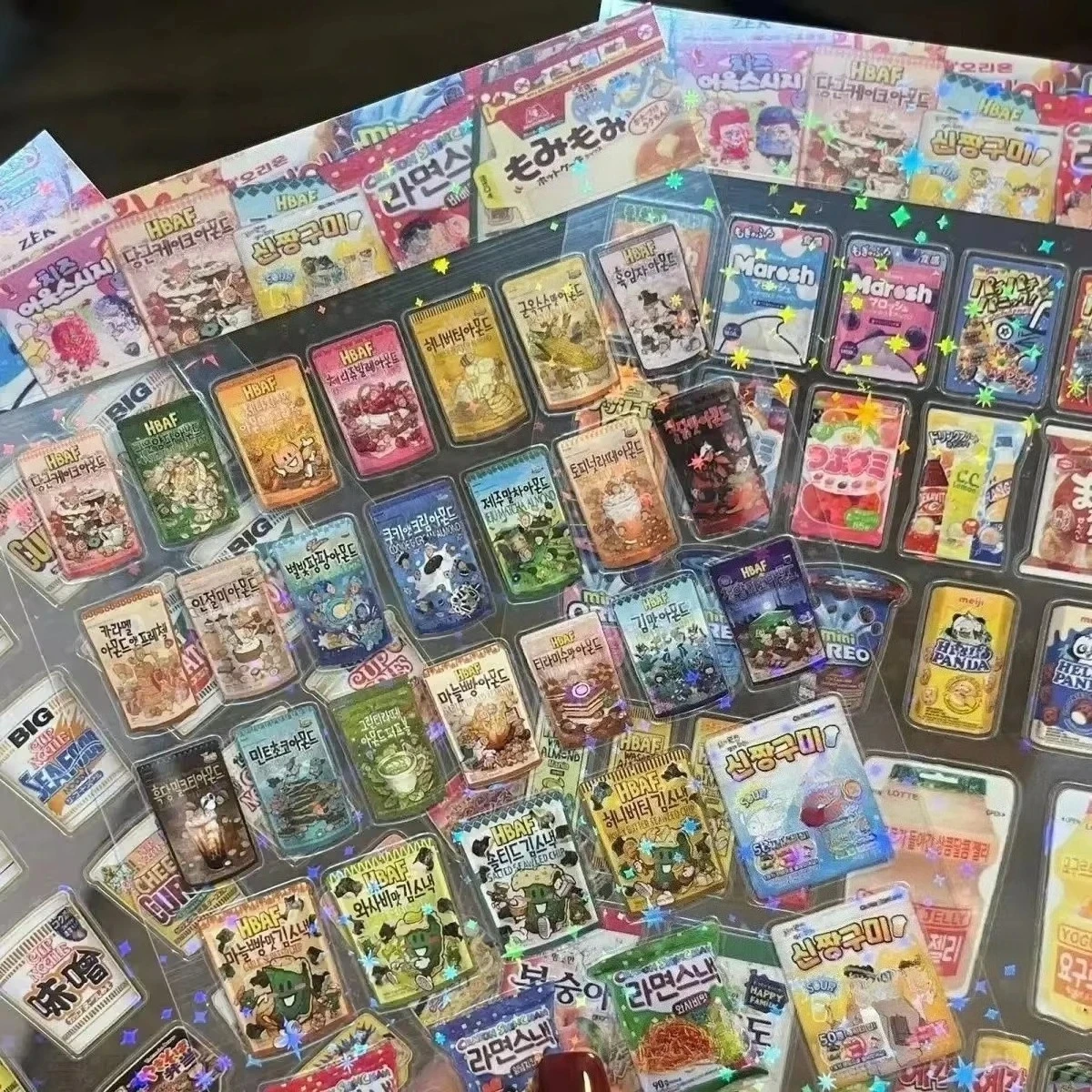 10 adesivi per imballaggio alimentare snack per telefono PET impermeabile adesivo per album di cartoni animati diario di cancelleria Kawaii - immagine 2