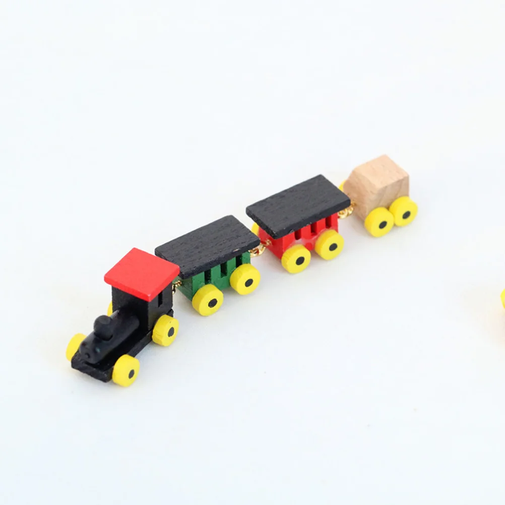 

Adorable Cartoon Mini Train Toy Colorful Miniature Train Model House Decorative Mini Train Decor