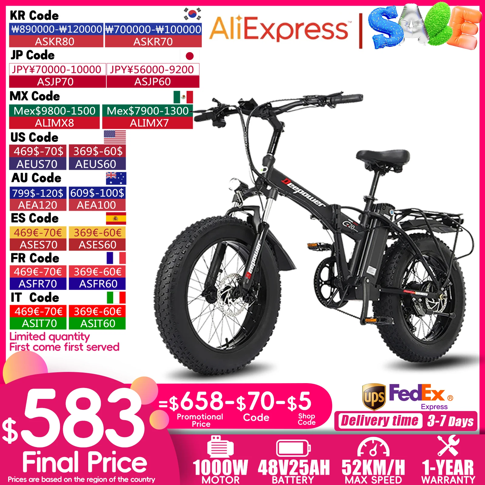 DEEPPOWER 電動アシスト自転車 ブラック 新品]48v25Ah DEEPPOWER 電動アシスト自転車 ブラック