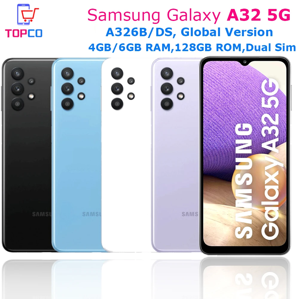 Samsung Galaxy A32 5g A326b/ds Original Ulocked Mobile Phone Octa Core 6.5"  48mp 13mp 4gb/6gb Ram 128gb Rom Dual Sim Quad Camera - Mobile Phones -  AliExpress