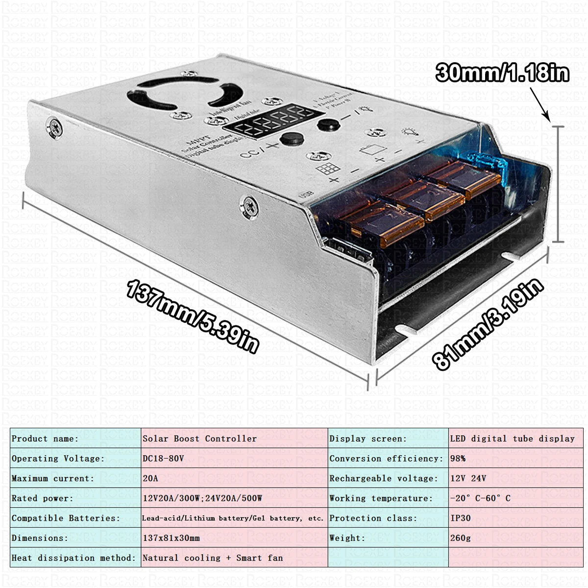 Regolatore solare Stepdown MPPT 450W ingresso 18V-80V ricarica per batteria al litio al piombo-acido 12V 24V regolazione del monitoraggio in tempo reale