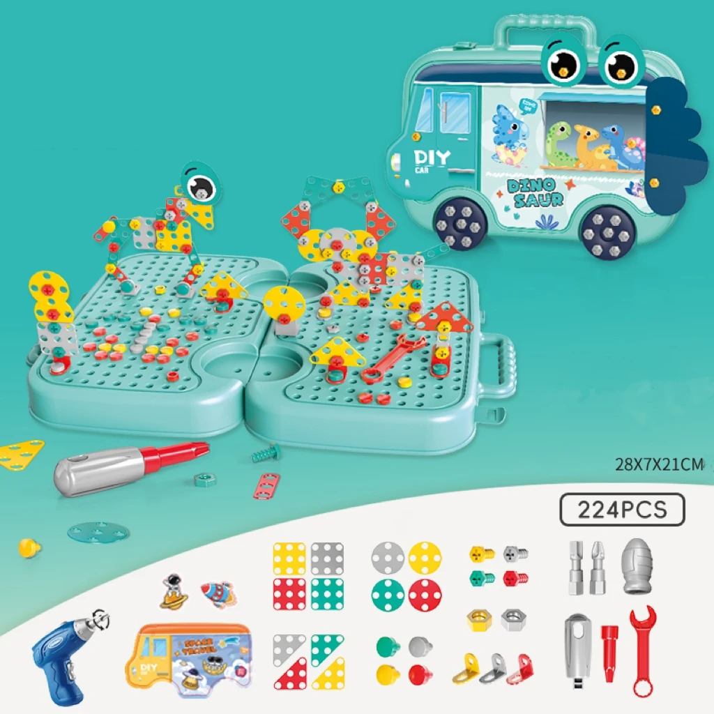 Children Screw Assembly and disassembly assembly kit electric drill baby hands benefit intelligence toys 2