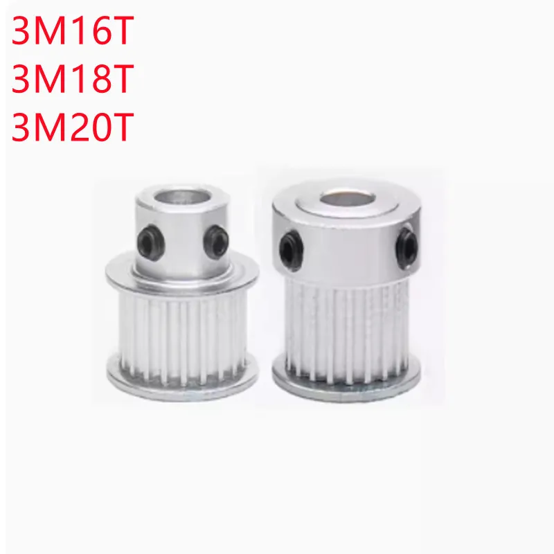 1pc HTD 3M 16T 18T 20T Timing Belt Pulley 3mm Pitch 5/6/6.35/7/8/10mm Inner Bore 11mm Belt Width Aluminum Alloy