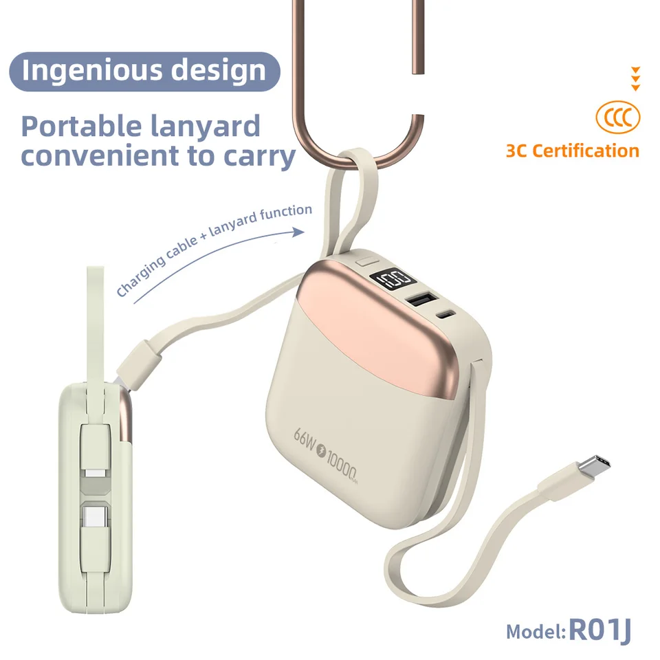 Kiki Shoot 10000mAh Mini Power Bank 66W Fast Charge Powerbank CCC