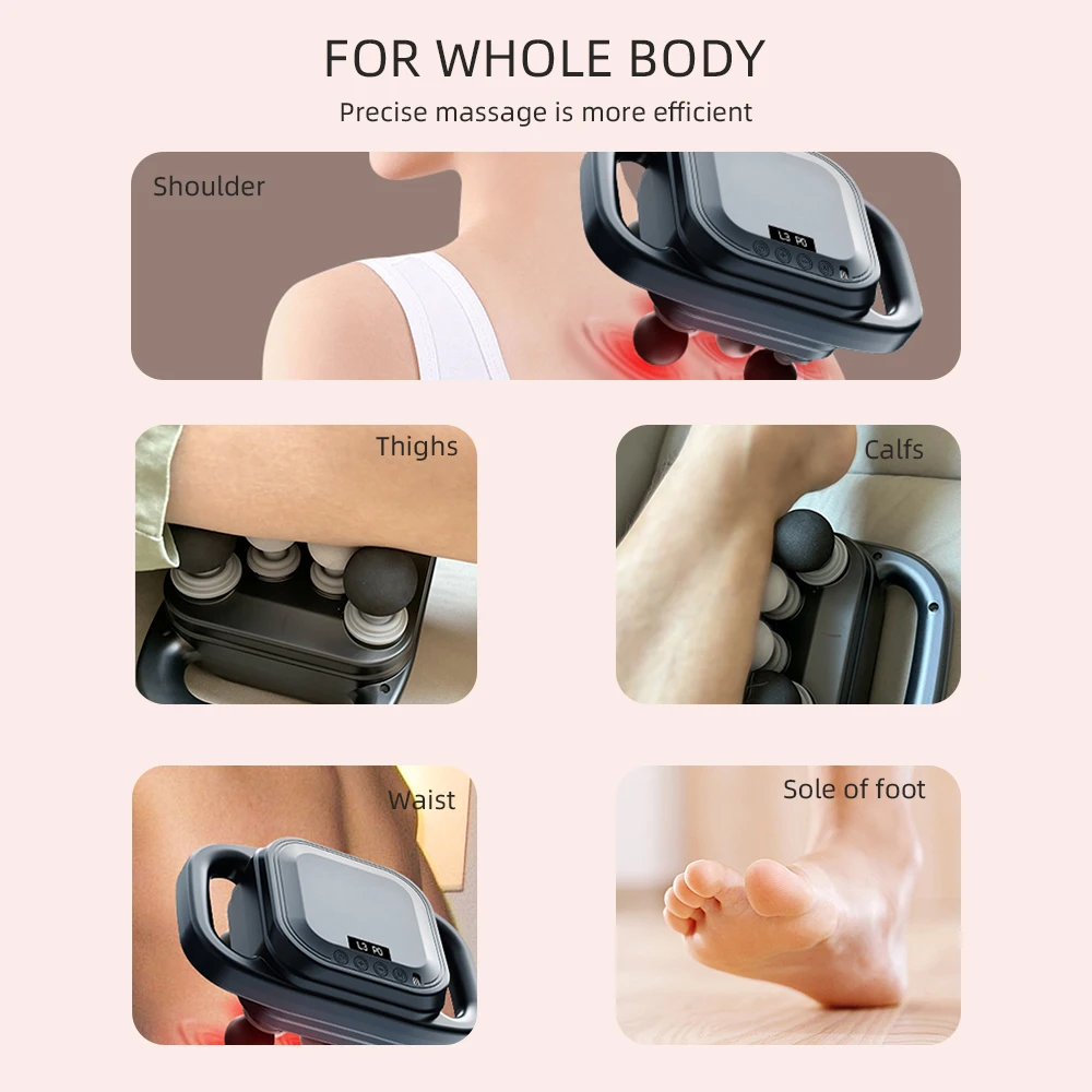 Fascia Gun 8 Heads Massage High-frequency Vibration Massager  Deep Tissue Body Massage Shoulder Neck Back Leg Neck Massager