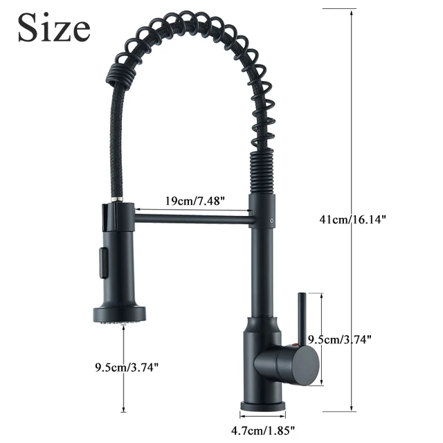 Rubinetto da cucina estraibile con maniglia per canto, miscelatore acqua calda fredda 360 °   Gru per rubinetto lavello da cucina con ugello girevole a doppia funzione 5