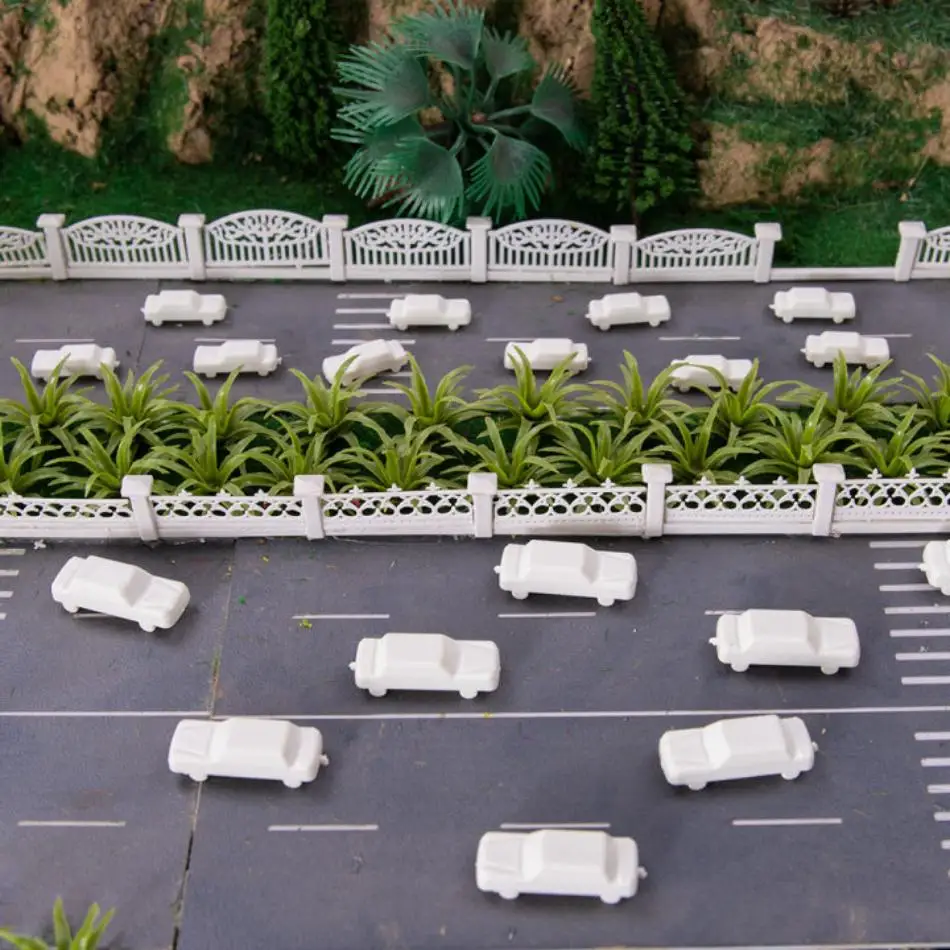 1/250-500 Mini simulation plastic  white inverted car bus model DIY puzzle construction sand table material 6