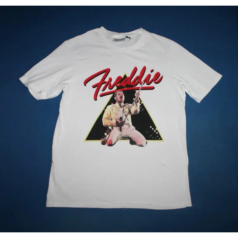 

QueenShirtFreddieMercuryRockBandWhiteMen'sTeeMediumlongorshortsleeves