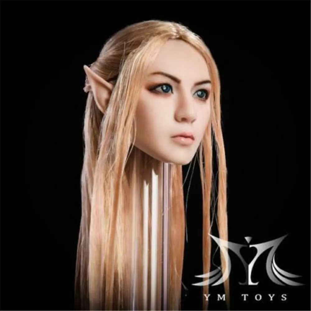 cabeça fêmea escultura elf menina cabeça esculpida loiro destacável orelhas modelo para figura
