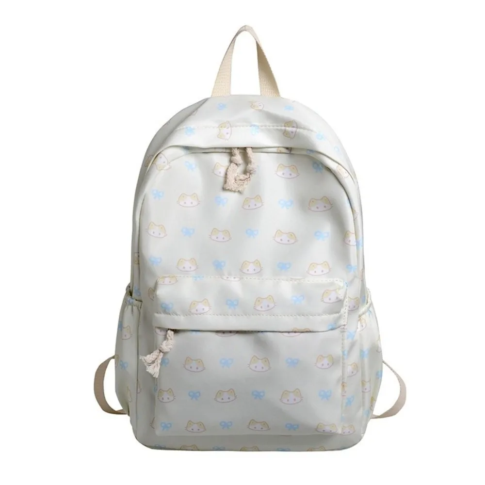 Durable Cartoon Cat Printed Student Schoolbag Lightweight Waterproof School Bags Large Capacity Multi-compartment Backpack 1