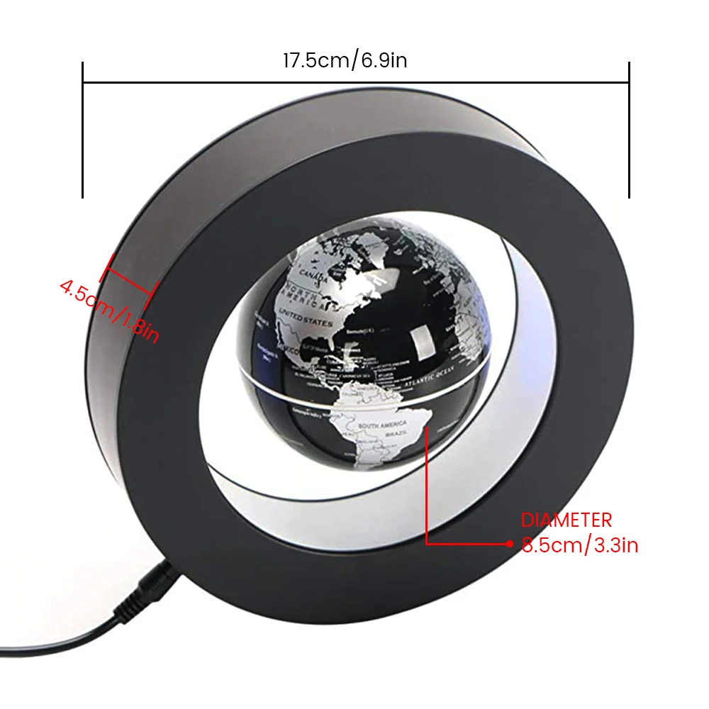 Levitating Lamp Magnetic Levitation Globe LED World Map Rotating Globe Lights Bedside Lights Home Novelty Floating Lamp Gifts_voghion.com