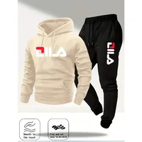 2025Spring et automne costume décontracté pour hommes sweat à capuche et pantalon de survêtement 2-en-1 costume confortable adapté aux hommes et aux femmes 4