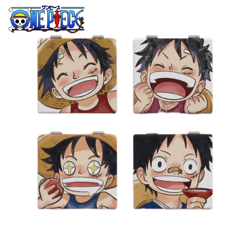 

One Piece Anime Peripheral Luffy Cartoon Small Mirror Portable Folding Mirror Double-sided Pattern Makeup Mirror High Value Gift