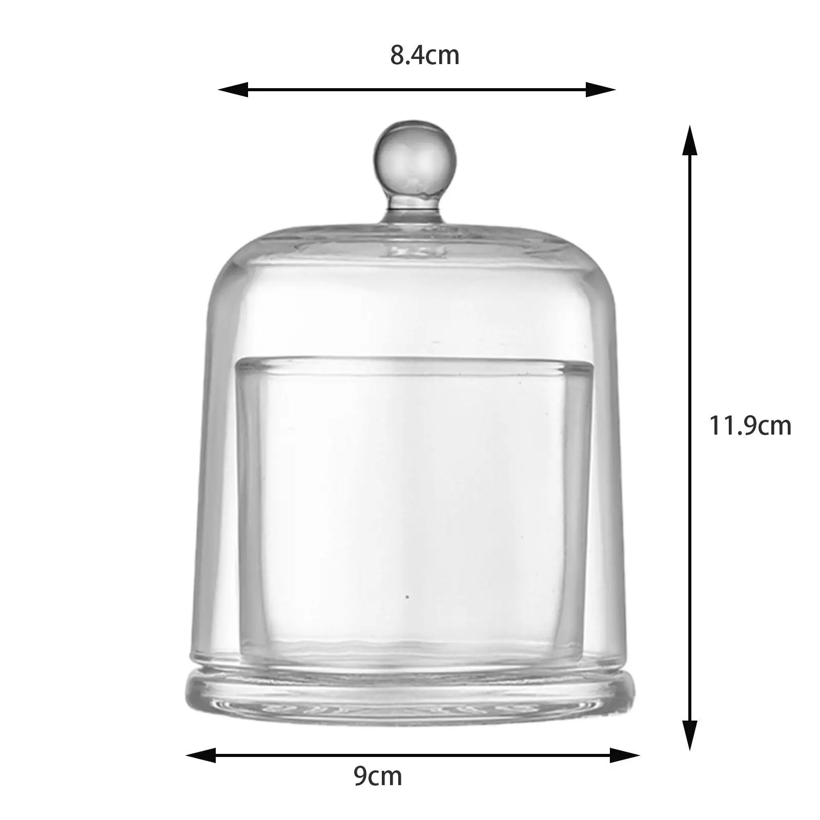 Glass Cloche Dome Transparent Gifts Bell Jar Display Case for Collectibles Watch Keepsakes Small Desserts Pillar Candles