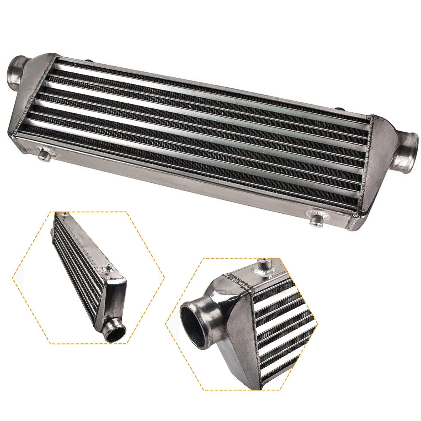 

Universal Turbo Front Mount Aluminum Tube/Fin Intercooler 27'' x 7'' x2.5'' Inlet/Outlet High Flow Turbo System Car Acesssories