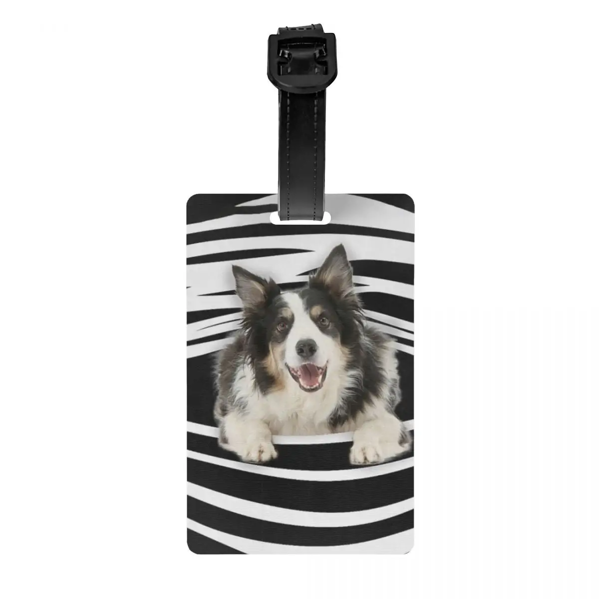 

Custom Cute Border Collie Puppy Luggage Tag Privacy Protection Dog Lover Baggage Tags Travel Bag Labels Suitcase