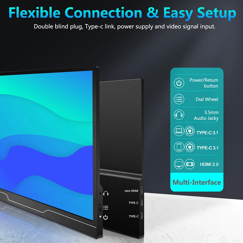 Bimawen 15.6 ġ 4K ޴ , 3840*2160 IPS HDR Ʈ 400 Nits  Ŀ ̴ HDMI ӿ ÷, PS4/5 ġ