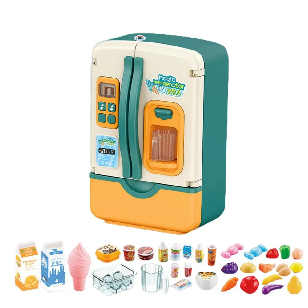 Kids Toy Fridge Accessories With Ice Dispenser Playing For Kids Kitchen Cutting Food Toys For Girls Boys - Kitchen Toys - AliExpress