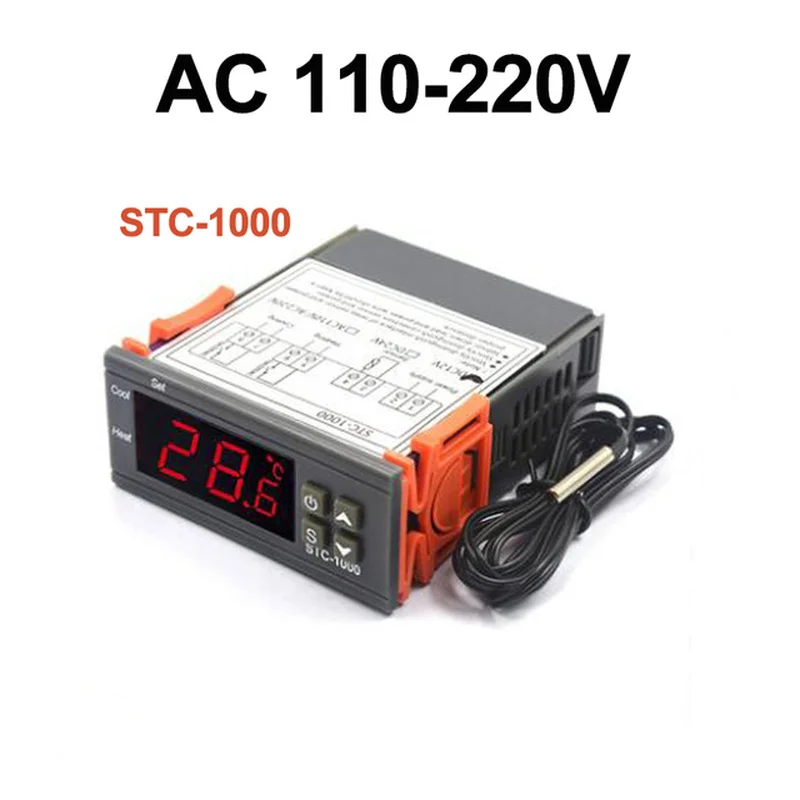 

Digital Temperature Controller Thermoregulator Thermostat incubator Relay LED 10A Heating Cooling STC-1000 STC 1000 12V 24V 220V