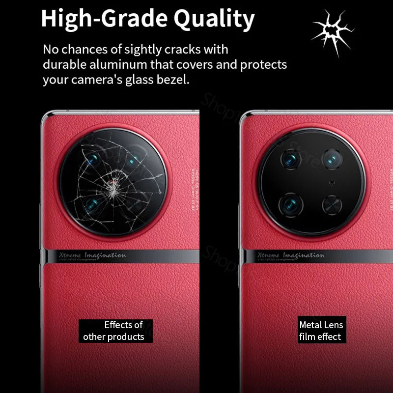 Vivo X80 X90 Pro Plus 카메라 렌즈 화면 보호기, Vivo X90pro pro + X80pro 용 금속 카메라 렌즈 커버 유리 없음