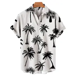 Chemise hawaïenne pour hommes, nouvelle collection, décontractée, à un bouton, sauvage, imprimée en 3D, manches courtes, chemisiers de plage, Tops 5XL, 2022 