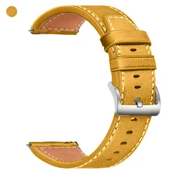 Premium 22mm Leather Watchband - Stylish and Durable Replacement Strap - 1pcs 22mm Watchband (Style 2 Yellow)