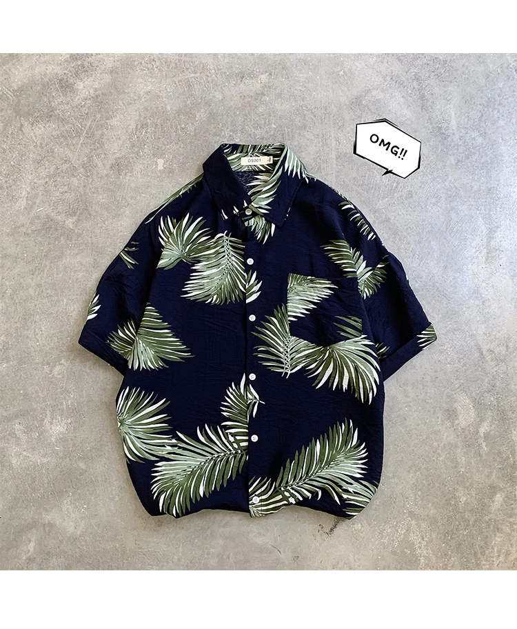 Privathinker Summer Men Casual Shirts Vintage Clothes Baggy Unisex Hawaiian Style Male Cardigan New Fashion Blouses Short Sleeve