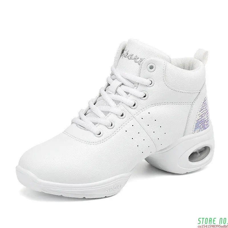 

Dance Shoes Woman Ladies Modern Soft Outsole Jazz Sneakers Leather Breathable Lightweight Female Dancing Fitness Shoes Sport
