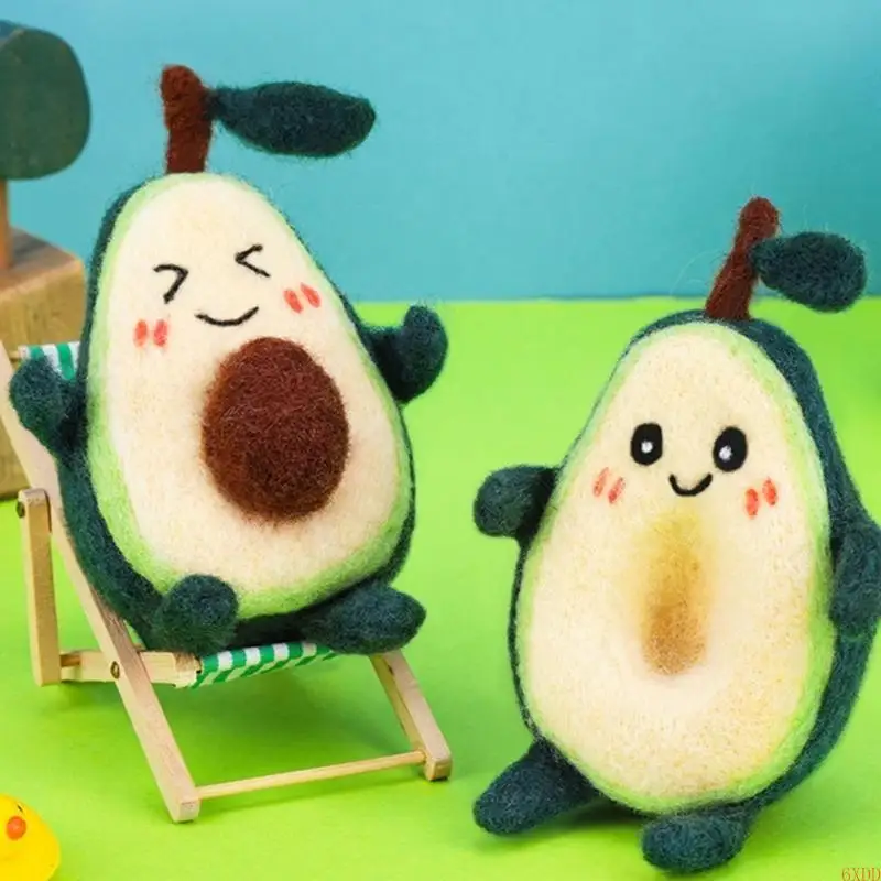 6XDD Lovely Avocado Wool Felting Needle Hobby Kits Needle Felting Starter Kits