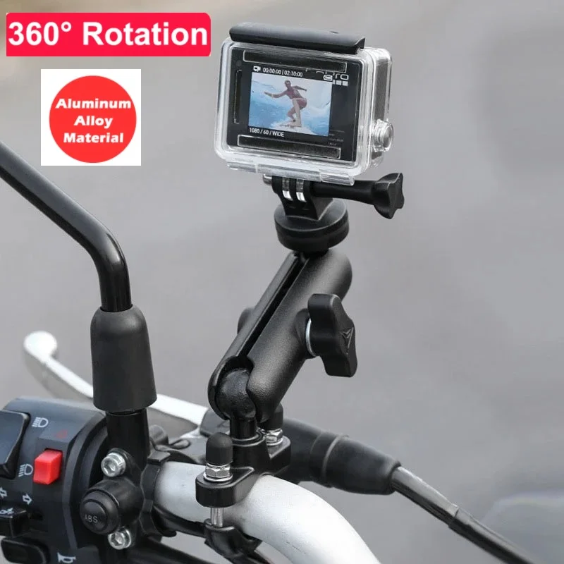 

Motorcycle Handlebar Rear Mirror Mount Rail for Gopro 9 8 Xiaomi Yi 4K SJCAM Sony EKEN DJI OSMO Action Sports Holder Mounts