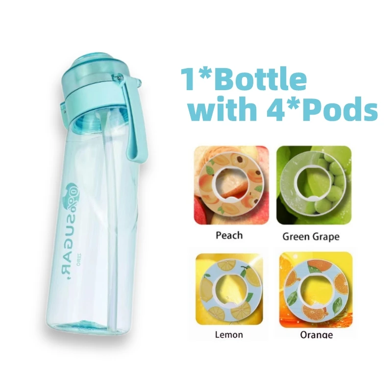 650ml Scent Active Flavoured Water Bottle with 4 Taste Pods with Straw