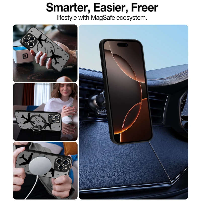 Translucent Matte Magnetic Phone Case with Travel Map Pattern