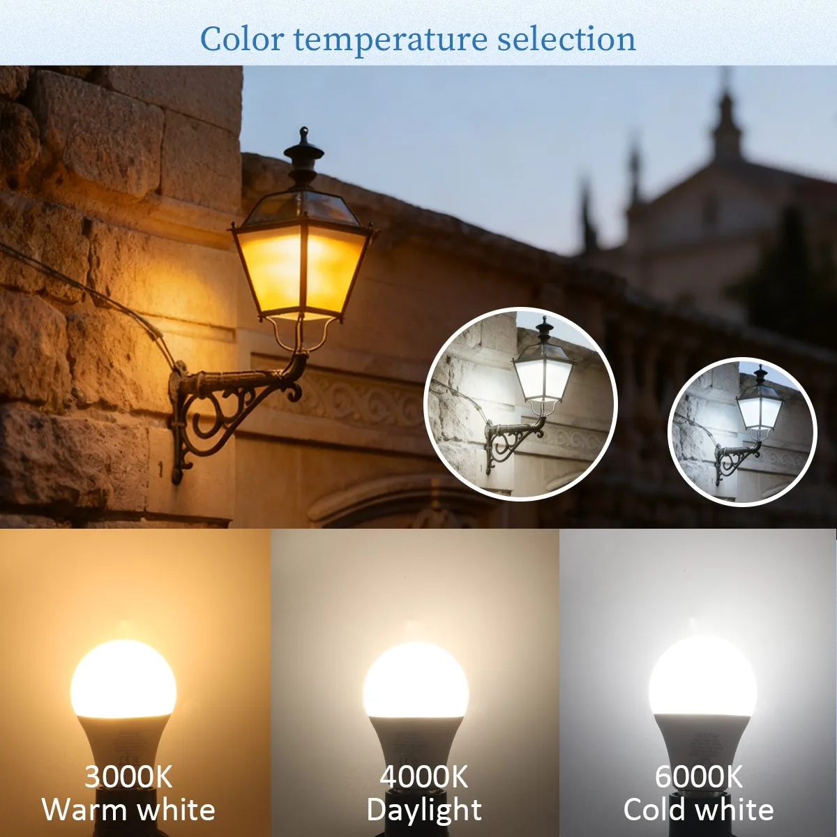 10팩 LED 전구 조명 AC100-240V E27 B22 센서 제어 전구 황혼에서 어두워지는 곳까지 10W 3000K-6000K 지하 주차장 복도용