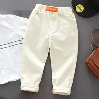 2-7 Y Toddler Children's Thin Khaki White Boys Casual Cotton Pants Girls Spring Summer Baby Kid Straight Leg Long Pants 3