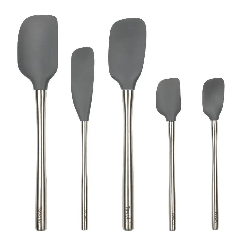 

Charcoal Flex Core Set: 5-Piece Silicone/Stainless Steel Spatulas
