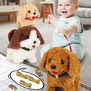 9 Styles Realistic Plush Simulation Smart Dog Children Toy Can Walking And Call Electric Plush Robot Pet Dog Toddler Christmas 6