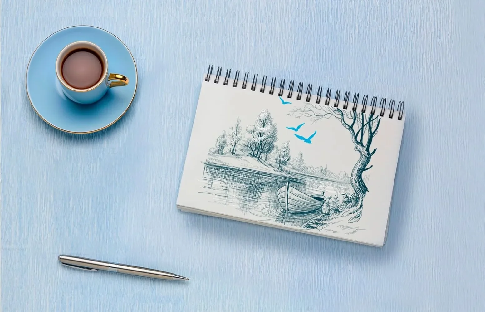 Sketchbook Hardcover – 200GSM Very Thick Paper – Spiral Sketchbook for Painting and Mixed Media – Sketchbook, Art Book 5