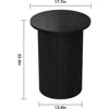 Round Fluted End Table, Small Accent Pedestal Side Table, Wood Fluted Nightstand Bedside Table for Living Room, Handcrafted Fin 3