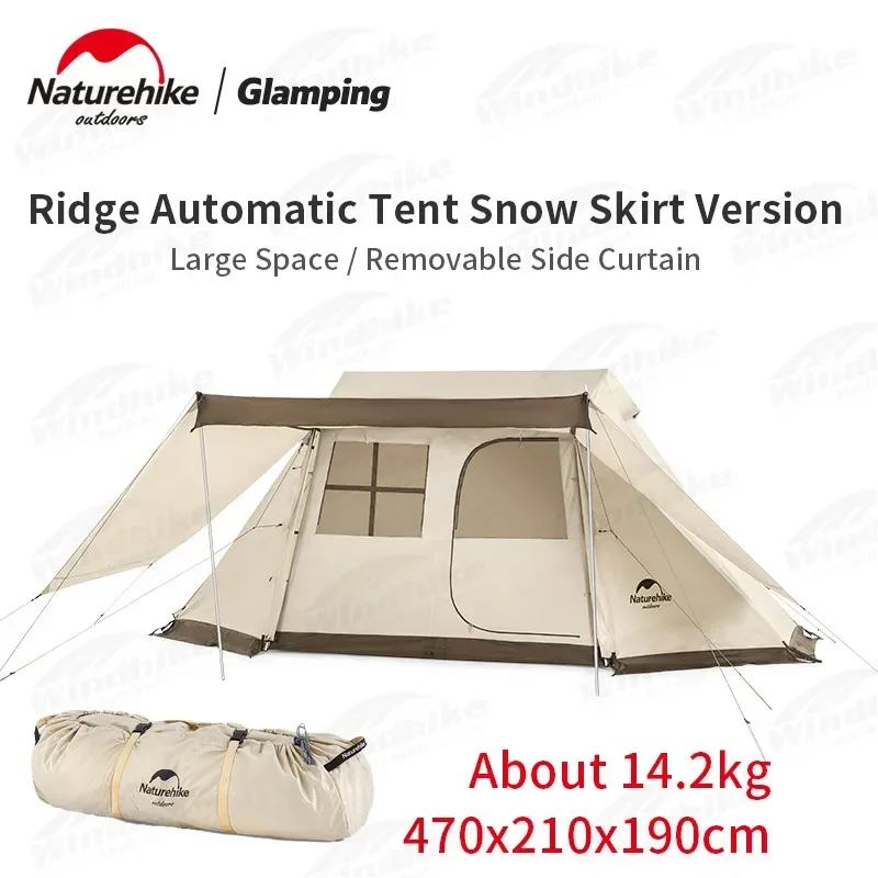 

Camping Tent for 4 Persons Ultralight Waterproof Hunting with Vestibule Outdoor Prefabricated House Picnic One-touch Shelter