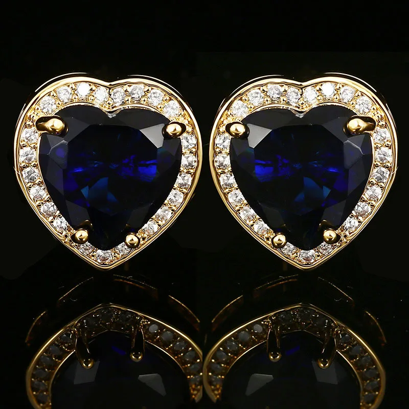 Wholesale Cufflinks  Custom Cuff Button Jewelry Gifts,Heart Shape, Multiple Colors, Shiny Edge,Zircon Cufflinks High Quality