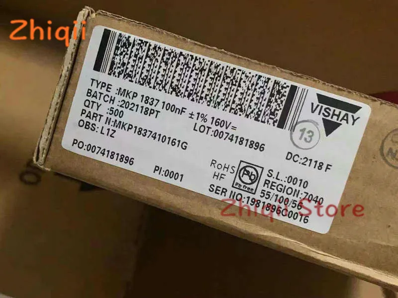 100nF 160V VISHAY-ERO MKP1837 0.1UF 160V &plusmn;1% P = 5mm Black Film Capacitor 1837 MKP 104 100NF Copper foot New 5pcs/10pcs